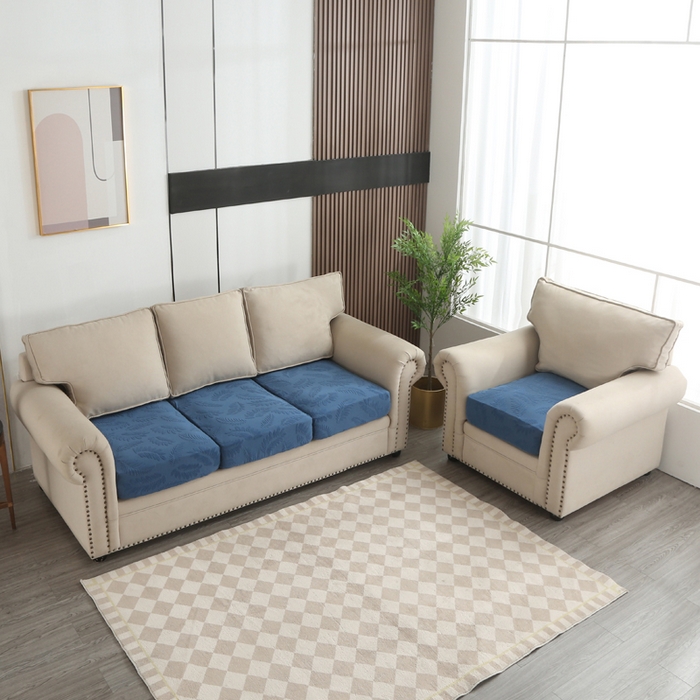 91家纺网 家纺一手货源 找家纺 （总）兴妮雅家纺 2023新款大树叶防水弹力立体浮雕提花组合沙发坐垫套