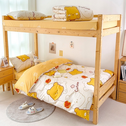 芃成家纺 2023新款全棉13070卡通印花学生三件套 羞羞熊