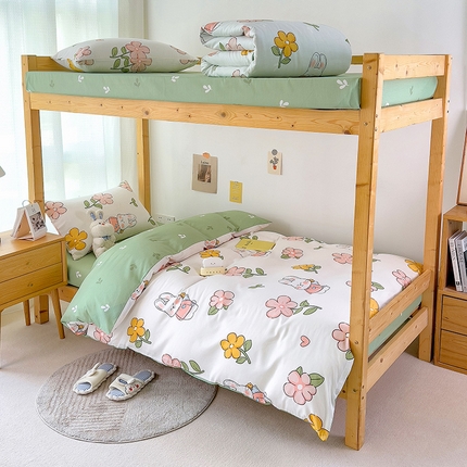 芃成家纺 2023新款全棉13070卡通印花学生三件套 时尚小兔