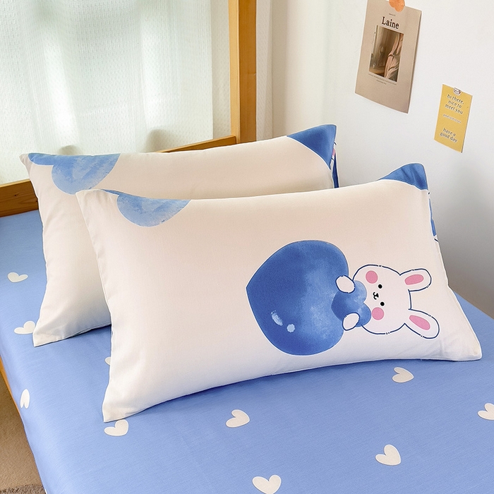 91家纺网 家纺一手货源 找家纺 芃成家纺 2023新款全棉13070卡通印花学生三件套 开心兔