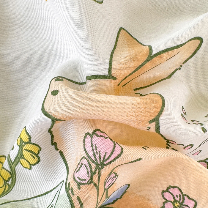 91家纺网 家纺一手货源 找家纺 芃成家纺 2023新款全棉13070卡通印花学生三件套 花园兔