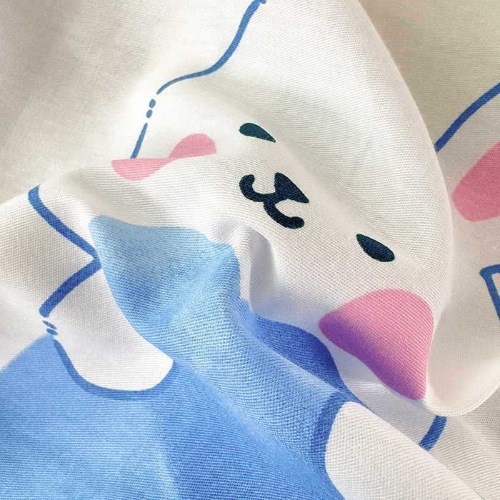 91家纺网 家纺一手货源 找家纺 芃成家纺 2023新款全棉13070卡通印花学生三件套 开心兔