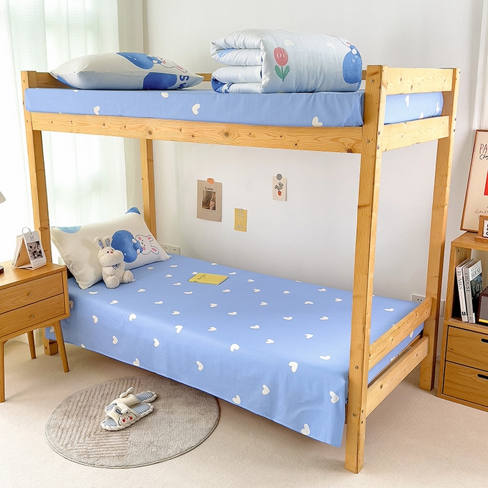 91家纺网 家纺一手货源 找家纺 芃成家纺 2023新款全棉13070卡通印花学生三件套 开心兔