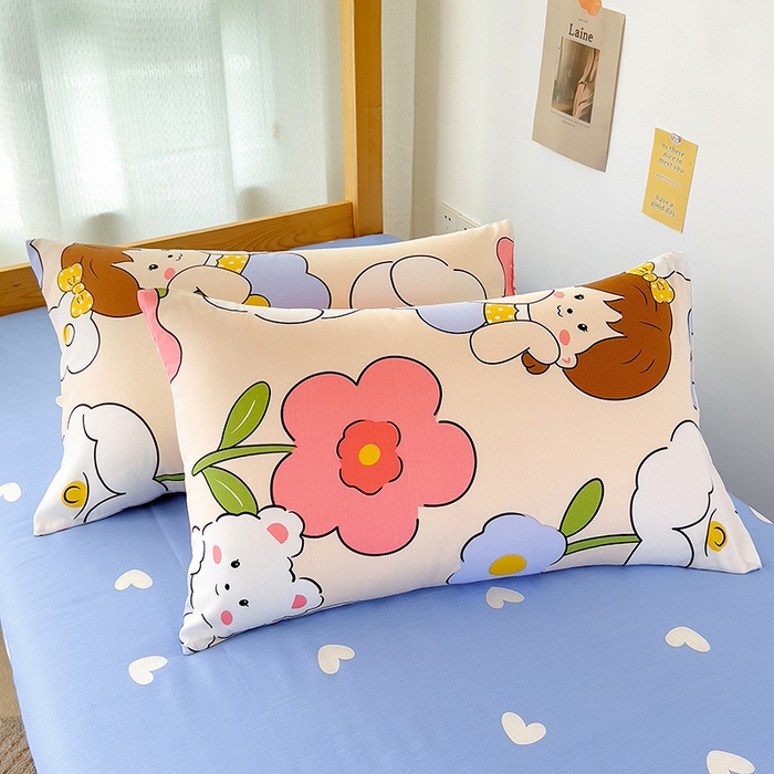 91家纺网 家纺一手货源 找家纺 芃成家纺 2023新款全棉13070卡通印花学生三件套 可爱女孩