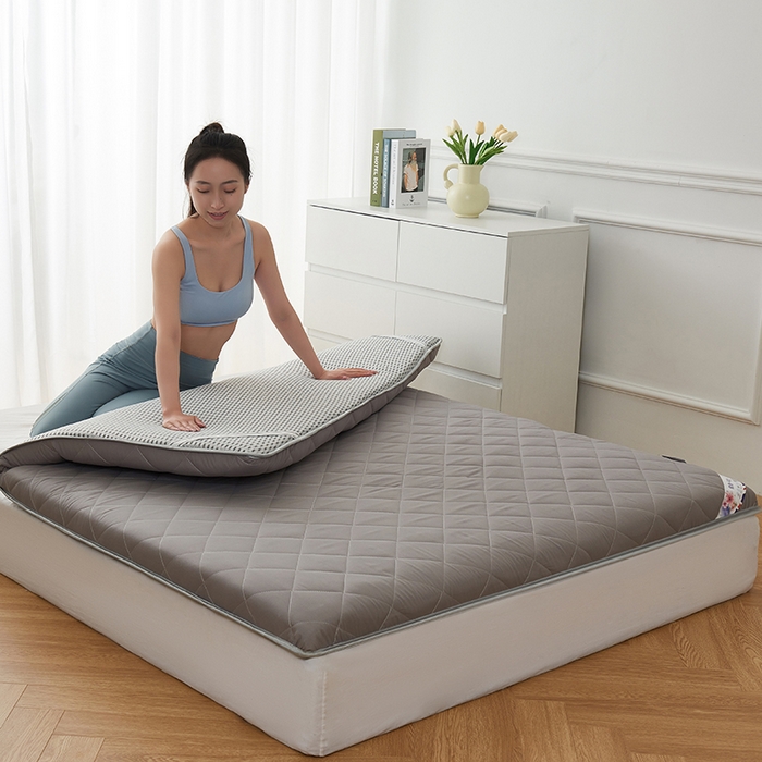 91家纺网 家纺一手货源 找家纺 元昊床垫 2025新款柔软亲肤磨毛加厚纤维床垫 深灰