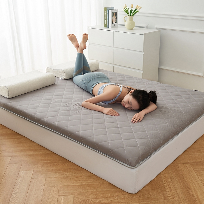 91家纺网 家纺一手货源 找家纺 元昊床垫 2025新款柔软亲肤磨毛加厚纤维床垫 深灰