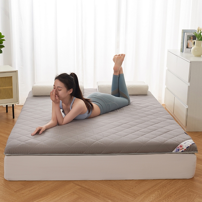 91家纺网 家纺一手货源 找家纺 元昊床垫 2025新款柔软亲肤磨毛加厚纤维床垫 深灰