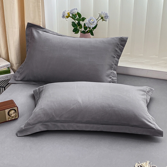 91家纺网 家纺一手货源 找家纺 恬澳家纺 2024新款亲肤磨毛单枕套系列-实拍风 深邃灰