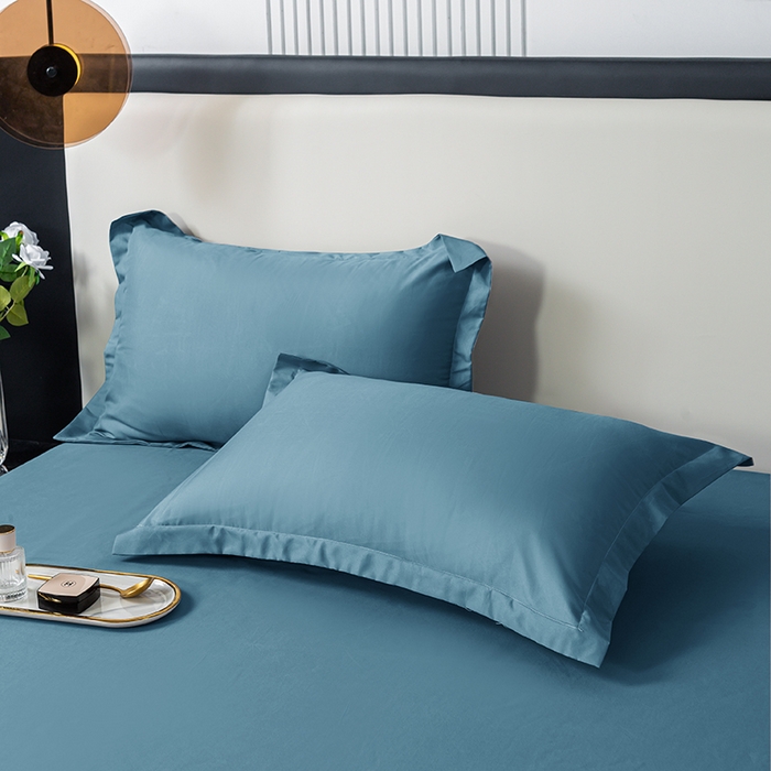 91家纺网 家纺一手货源 找家纺 恬澳家纺 2024新款亲肤磨毛单枕套系列-轻奢风 深海蓝