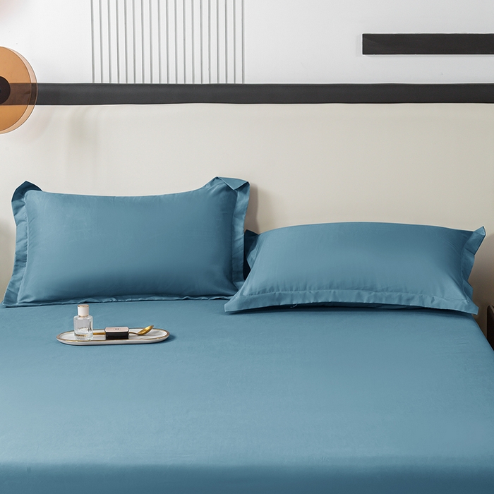 91家纺网 家纺一手货源 找家纺 恬澳家纺 2024新款亲肤磨毛单枕套系列-轻奢风 深海蓝