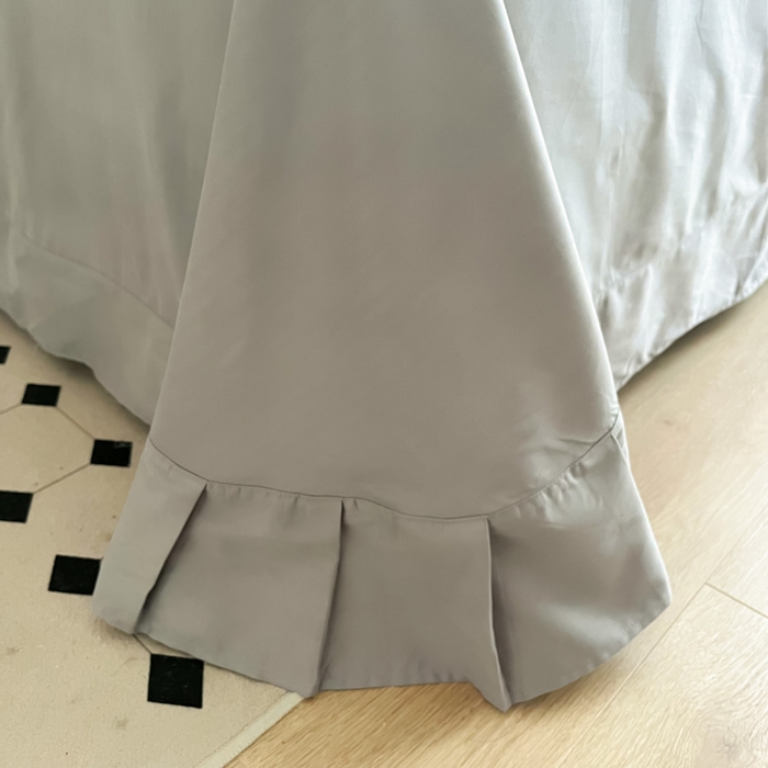 91家纺网 家纺一手货源 找家纺 艾迪尚家纺 2025新款100s生态全棉纯色磨毛单品床单 白玉灰