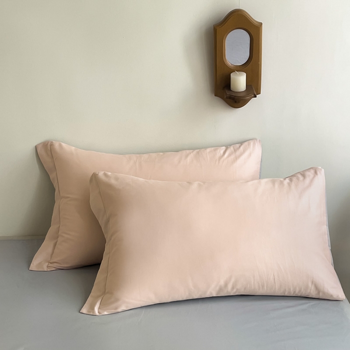 91家纺网 家纺一手货源 找家纺 艾迪尚家纺 2025新款100s生态全棉纯色磨毛单品单枕套 淡妃粉