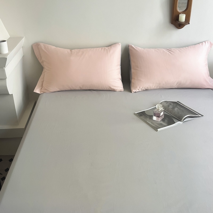 91家纺网 家纺一手货源 找家纺 艾迪尚家纺 2025新款100s生态全棉纯色磨毛单品床单 淡妃粉