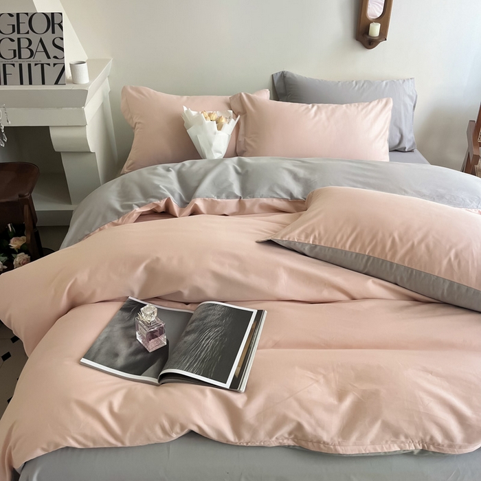 91家纺网 家纺一手货源 找家纺 艾迪尚家纺 2025新款100s生态全棉纯色磨毛四件套 淡妃粉