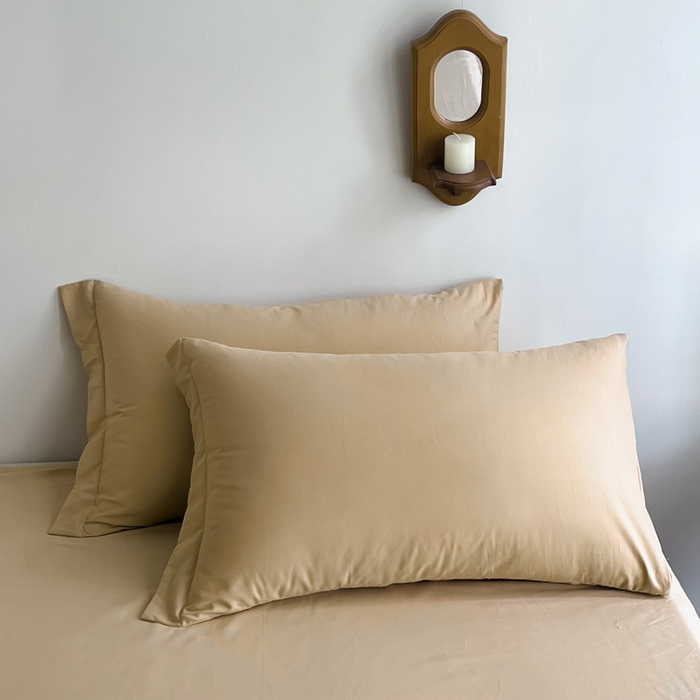 91家纺网 家纺一手货源 找家纺 艾迪尚家纺 2025新款100s生态全棉纯色磨毛单品单枕套 布莱克黄