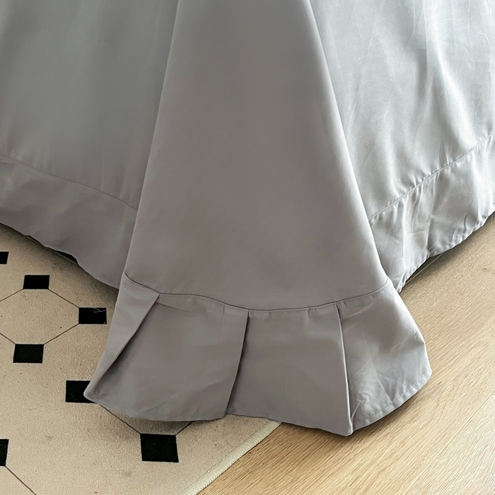 91家纺网 家纺一手货源 找家纺 艾迪尚家纺 2025新款100s生态全棉纯色磨毛单品床单 灰卡