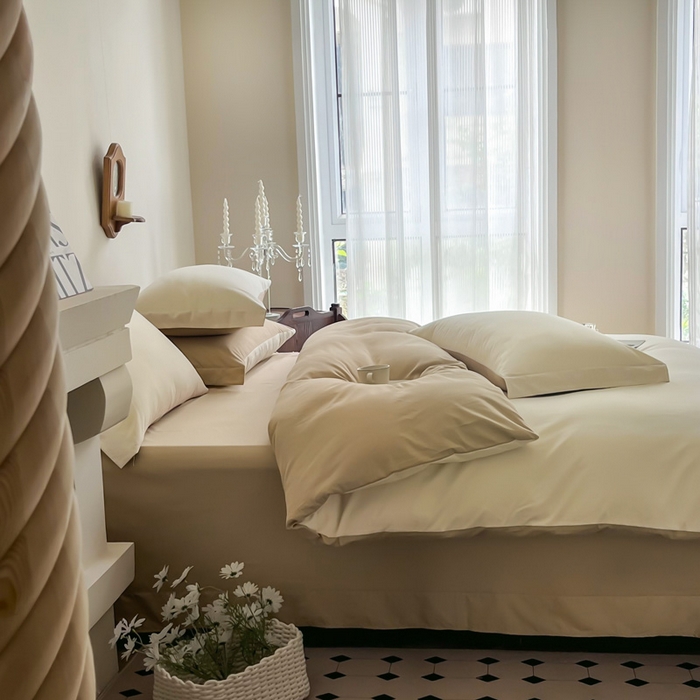 91家纺网 家纺一手货源 找家纺 （总）艾迪尚家纺 2025新款100s生态全棉纯色磨毛四件套