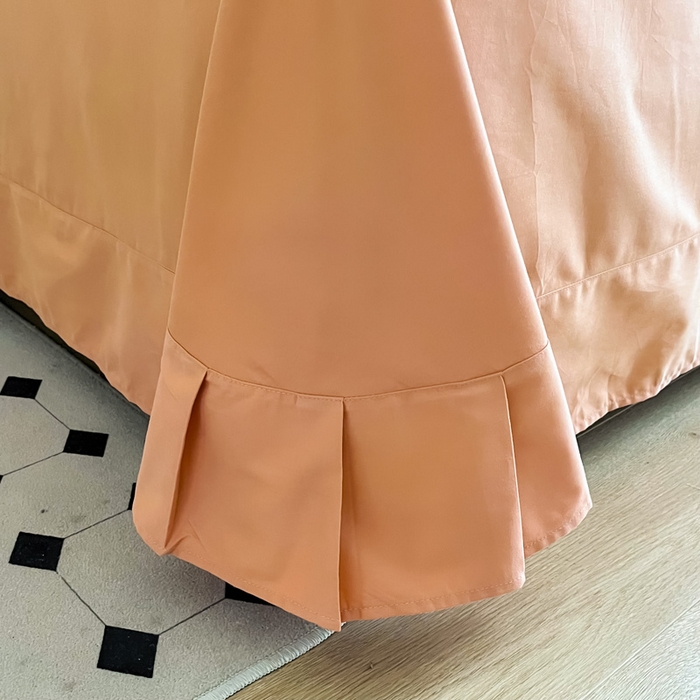 91家纺网 家纺一手货源 找家纺 艾迪尚家纺 2025新款100s生态全棉纯色磨毛单品床单 灰卡—可可橘