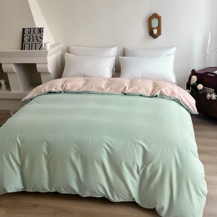 91家纺网 家纺一手货源 找家纺 （总）艾迪尚家纺 2025新款100s生态全棉纯色磨毛单品被套