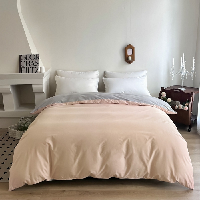 91家纺网 家纺一手货源 找家纺 艾迪尚家纺 2025新款100s生态全棉纯色磨毛单品被套 淡妃粉