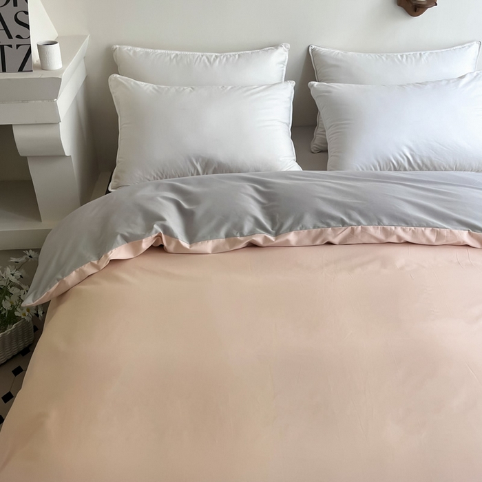 91家纺网 家纺一手货源 找家纺 艾迪尚家纺 2025新款100s生态全棉纯色磨毛单品被套 淡妃粉