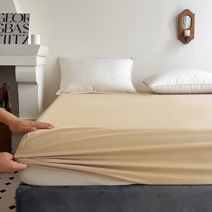 91家纺网 家纺一手货源 找家纺 （总）艾迪尚家纺 2025新款100s生态全棉纯色磨毛单品床笠