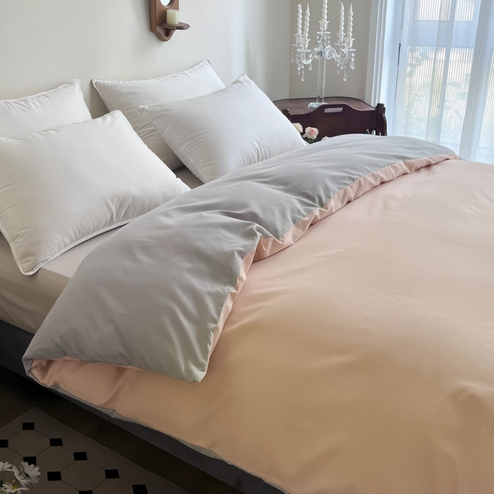 91家纺网 家纺一手货源 找家纺 艾迪尚家纺 2025新款100s生态全棉纯色磨毛单品被套 淡妃粉