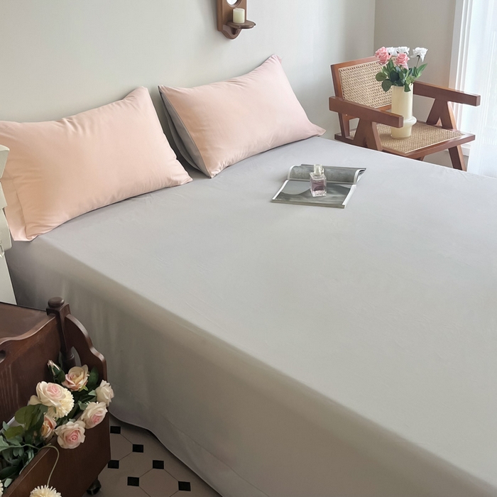 91家纺网 家纺一手货源 找家纺 艾迪尚家纺 2025新款100s生态全棉纯色磨毛单品床单 淡妃粉