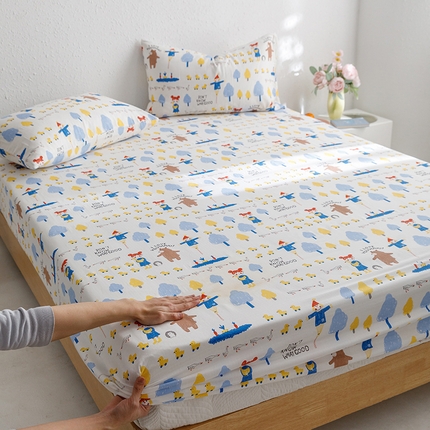 91家纺网 家纺一手货源 找家纺 （总）8小时家纺 2023新款40s全棉双层纱单品四件套系列-单床笠