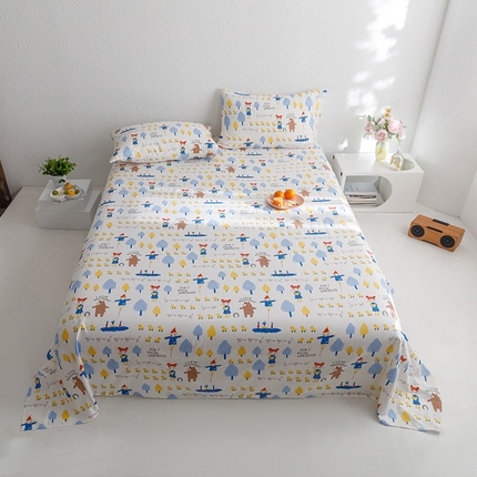 91家纺网 家纺一手货源 找家纺 （总）8小时家纺 2023新款40s全棉双层纱单品四件套系列-单床单