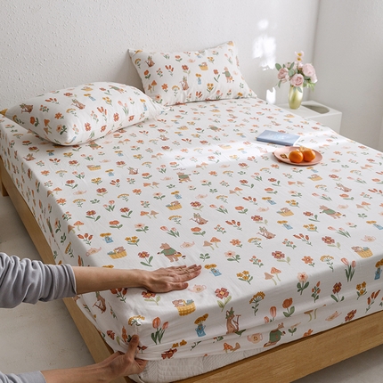 91家纺网 家纺一手货源 找家纺 （总）8小时家纺 2023新款40s全棉双层纱单品四件套系列-单床笠