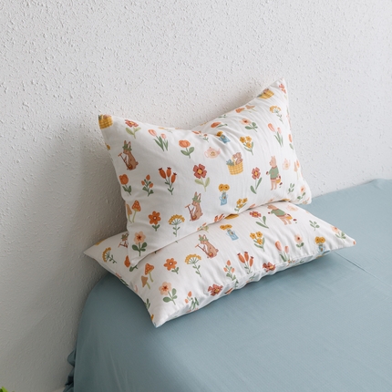 91家纺网 家纺一手货源 找家纺 （总）8小时家纺 2023新款40s全棉双层纱单品四件套系列-单枕套