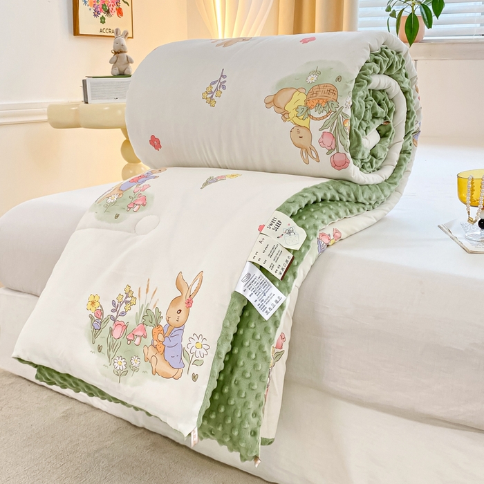 91家纺网 家纺一手货源 找家纺 （总）锦鹭被业 2025新款大豆纤维豆豆被小清新印花四季被冬被