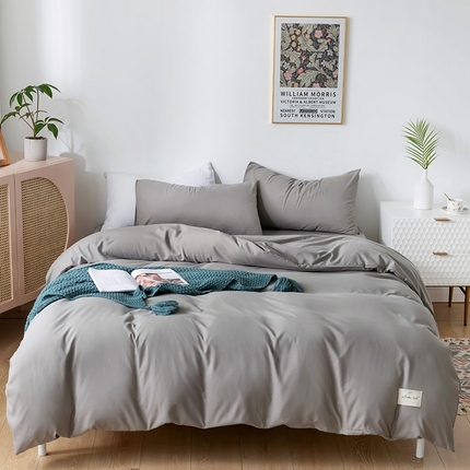 91家纺网 家纺一手货源 找家纺 （总）邵依 2025新款水洗棉素色纯色四件套单被套