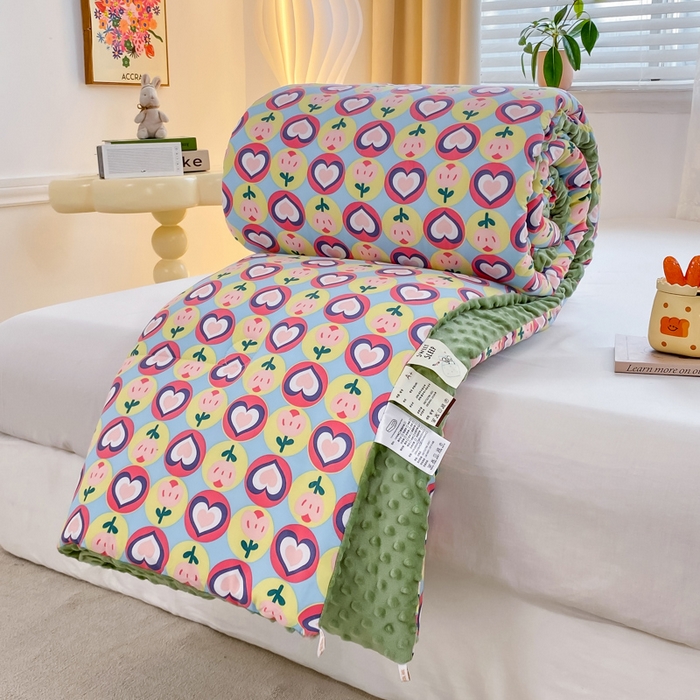 91家纺网 家纺一手货源 找家纺 （总）锦鹭被业 2025新款大豆纤维豆豆被小清新印花四季被冬被