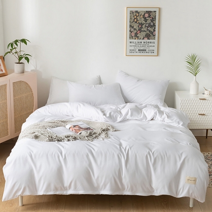 91家纺网 家纺一手货源 找家纺 （总）邵依 2025新款水洗棉素色纯色四件套单被套