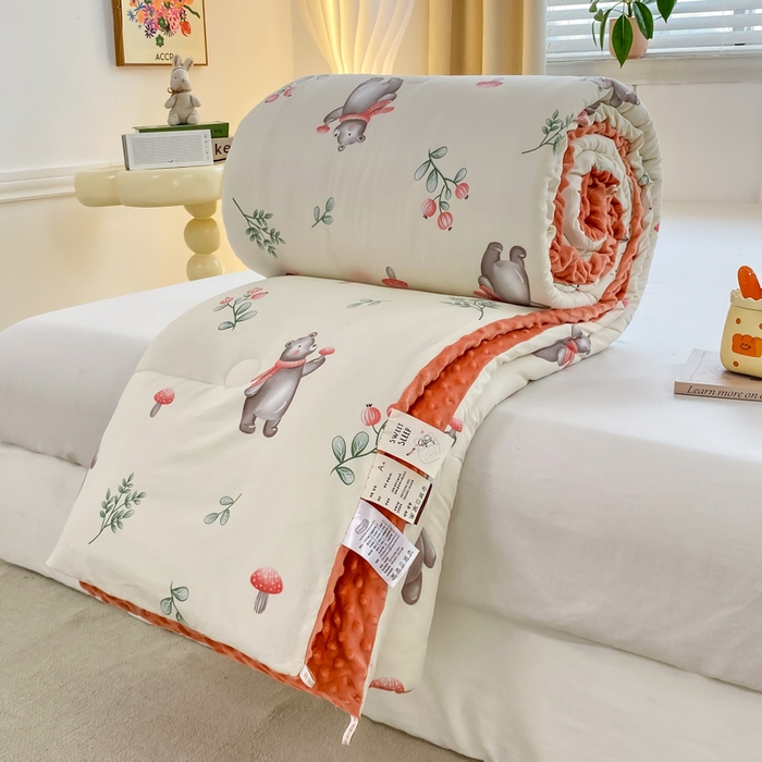 91家纺网 家纺一手货源 找家纺 （总）锦鹭被业 2025新款大豆纤维豆豆被小清新印花四季被冬被