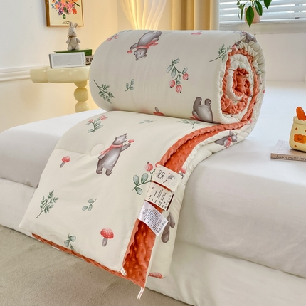 91家纺网 家纺一手货源 找家纺 （总）锦鹭被业 2025新款大豆纤维豆豆被小清新印花四季被冬被