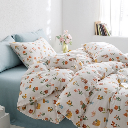 91家纺网 家纺一手货源 找家纺 （总）8小时家纺 2023新款40s全棉双层纱单品四件套系列-四件套