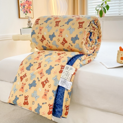 91家纺网 家纺一手货源 找家纺 （总）锦鹭被业 2025新款大豆纤维豆豆被小清新印花四季被冬被