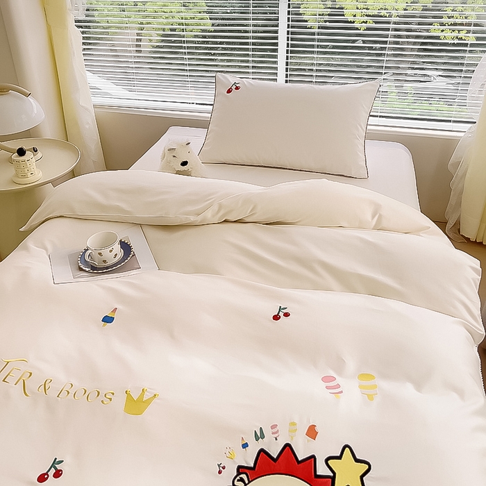 91家纺网 家纺一手货源 找家纺 庭彤 A类100s长绒棉儿童三件套单被套单床单枕套 你好狮子小姐