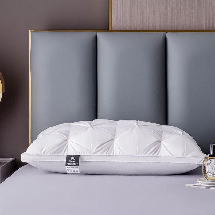 91家纺网 家纺一手货源 找家纺 御眠纺 2024轻奢羽绒枕全棉扭花羽绒枕防羽布厂家直销供直播可代发 白色-高枕