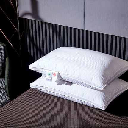 91家纺网 家纺一手货源 找家纺 （总）御眠纺 2025新款 全棉缎条羽绒枕缎纹羽绒枕立体羽绒枕