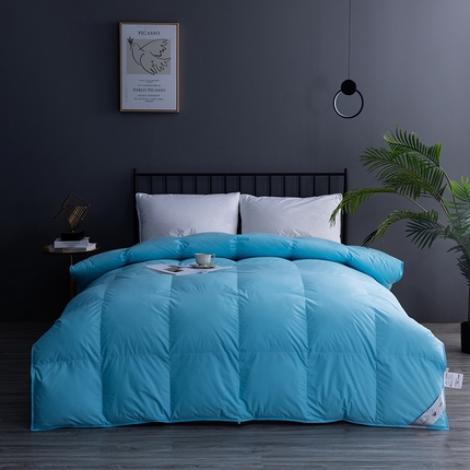 91家纺网 家纺一手货源 找家纺 御眠纺 2023新款全棉平板羽绒被子被芯 天蓝