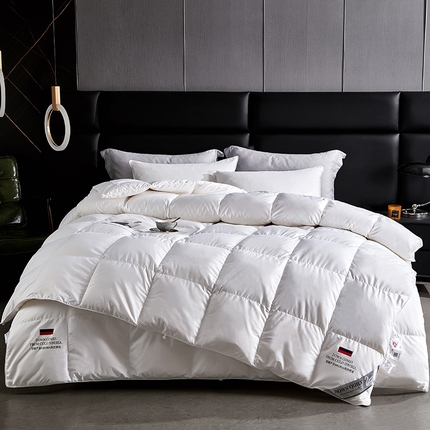 91家纺网 家纺一手货源 找家纺 （总）御眠纺 2024新款1全棉柔赛丝鹅绒子母被拉链款子母扣鹅绒四季被可水洗白鹅绒被 