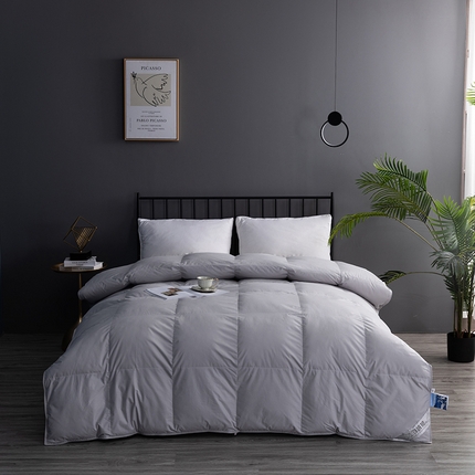 91家纺网 家纺一手货源 找家纺 御眠纺 2023新款全棉平板羽绒被子被芯 银灰