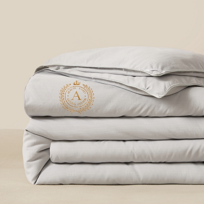 91家纺网 家纺一手货源 找家纺 美梦里2023新款A类母婴级生态原棉刺绣棉花被冬被芯夏被子 雅致灰