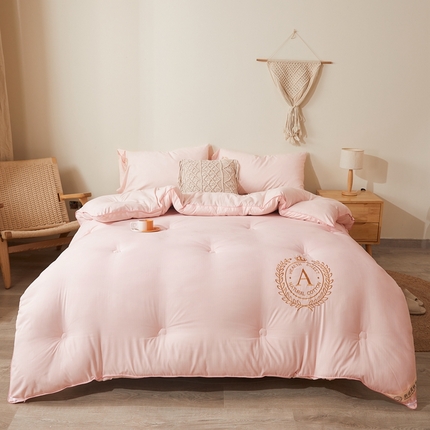 91家纺网 家纺一手货源 找家纺 美梦里2023新款A类母婴级生态原棉刺绣棉花被冬被芯夏被子 芙蓉玉