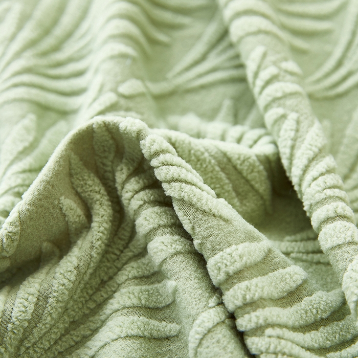 91家纺网 家纺一手货源 找家纺 逐日沙发套 2023新款纯色提花床头罩叶恋系列 叶恋-抹茶色