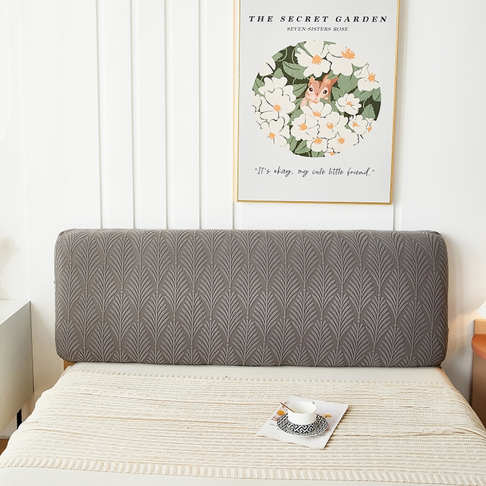 91家纺网 家纺一手货源 找家纺 （总）逐日沙发套 2023新款纯色提花床头罩叶恋系列